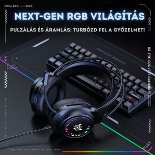 Onikuma X92 RGB Gamer Fejhallgató - Fekete