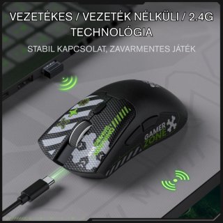 Onikuma DM01 Tri-Mode Vezeték Nélküli Gamer Egér - Fekete