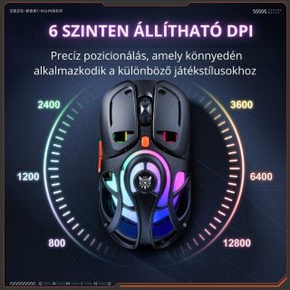 Onikuma DM02 Tri-Mode Vezeték Nélküli Gamer Egér - Fekete