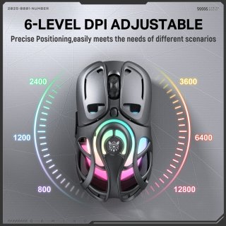 Onikuma DM02 Tri-Mode Vezeték Nélküli Gamer Egér - Szürke