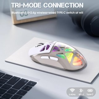 Onikuma CW930 Tri-Mode Vezeték Nélküli Gamer Egér - Fehér