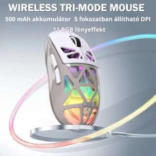 Onikuma CW930 Tri-Mode Vezeték Nélküli Gamer Egér - Fehér
