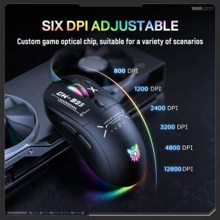 Onikuma CW935 Tri-Mode Vezeték Nélküli Gamer Egér - Fekete
