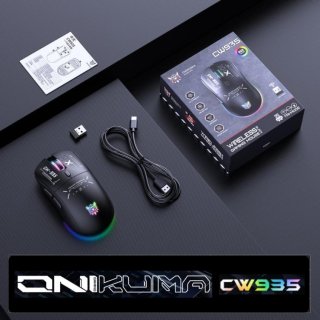 Onikuma CW935 Tri-Mode Vezeték Nélküli Gamer Egér - Fekete