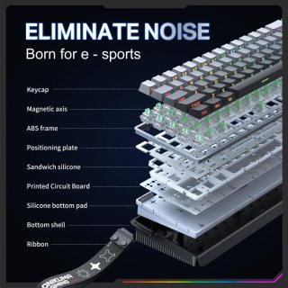 Onikuma G69 Magnetic Switch Gamer Billentyűzet - Fekete