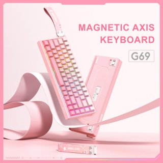 Onikuma G69 Magnetic Switch Gamer Billentyűzet - Pink
