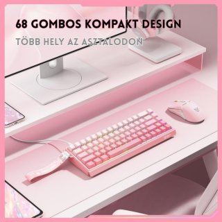 Onikuma G69 Magnetic Switch Gamer Billentyűzet - Pink