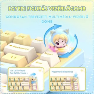 Onikuma MT707 Tri-Mode Vezeték Nélküli Mechanikus Gamer Billentyűzet - Sárga