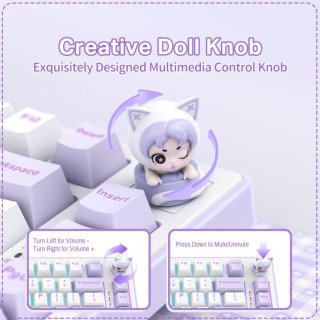 Onikuma MT707 Tri-Mode Vezeték Nélküli Mechanikus Gamer Billentyűzet - Lila