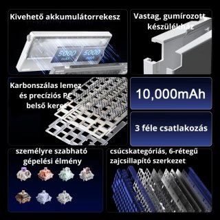 AULA NOVA 75 Vezeték Nélküli Mechanikus Gamer Billentyűzet