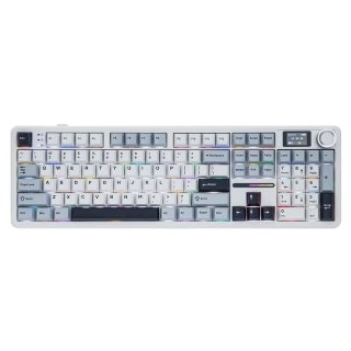 AULA F108 PRO Tri-Mode Vezeték Nélküli Mechanikus Gamer Billentyűzet - Fehér-Kék