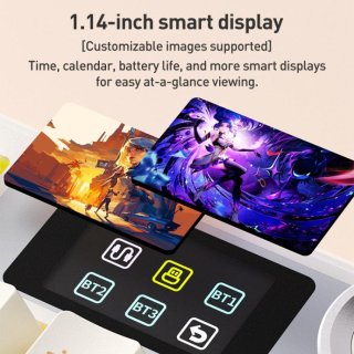 AULA F108 PRO Tri-Mode Vezeték Nélküli Mechanikus Gamer Billentyűzet - Sárga-Fehér