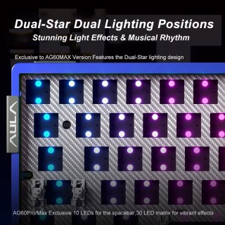 AULA AG60 PRO eSport Magnetic Switch Mechanikus Gamer Billentyűzet - Fekete-Átlátszó