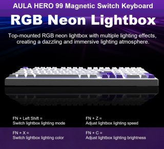 AULA HERO99 Magnetic Switch Mechanikus Gamer Billentyűzet - Fehér