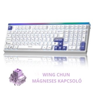 AULA HERO99 Magnetic Switch Mechanikus Gamer Billentyűzet - Fehér