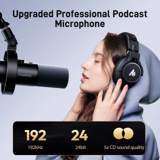 MAONO PD300XS USB/XLR Dynamic Streamer/Podcast Mikrofon + Tartókar Kit - Fekete