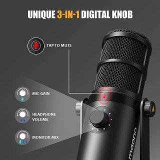 MAONO PD400X USB/XLR Dynamic Streamer/Podcast Mikrofon - Fekete