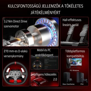 PXN-V10 Ultra - Gamer Kormány Szett (PC / PS4 / Xbox One / Xbox Series X/S)