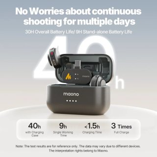 MAONO Wave T5 Csiptethető Vezeték Nélküli Zajszűrős Mikrofon Kit
