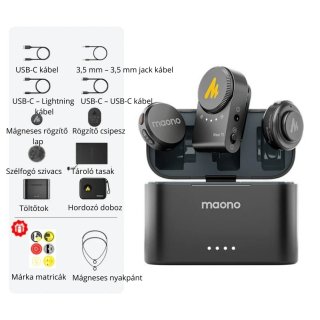 MAONO Wave T5 Csiptethető Vezeték Nélküli Zajszűrős Mikrofon Kit