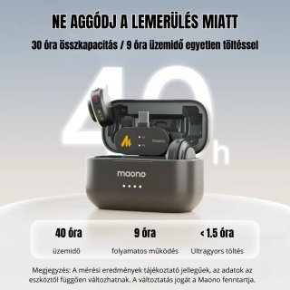 MAONO Wave T5 Csiptethető Vezeték Nélküli Zajszűrős Mikrofon Kit