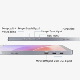 Arzopa E1 Dual Screen Összecsukható Két Kijelzős Hordozható Monitor - 15,6"