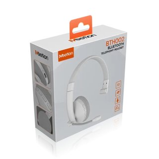 Meetion BTH002 Bluetooth Call Center Fejhallgató - Fehér