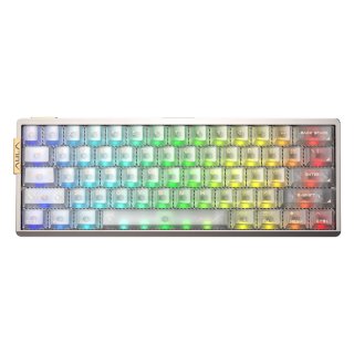 AULA AG60 PRO eSport Magnetic Switch Mechanikus Gamer Billentyűzet - Ezüst-Átlátszó