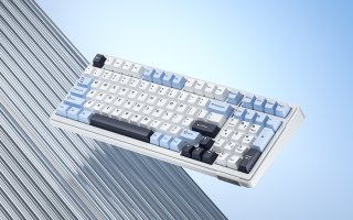 AULA F99 Vezeték Nélküli Mechanikus Gamer Billentyűzet - Fehér-Kék