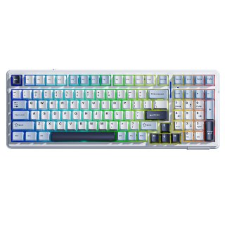 AULA F99 Vezeték Nélküli Mechanikus Gamer Billentyűzet - Fehér-Kék