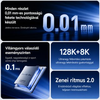 MCHOSE Ace 68 Air eSport Ultra Hall Effect Magnetic Switch Mechanikus Gamer Billentyűzet 8K - Fekete