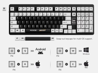 MCHOSE x Unbox Therapy UT99 Tri-Mode Vezeték Nélküli Mechanikus Gamer Billentyűzet