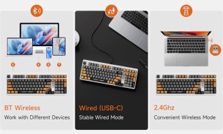 MCHOSE x Unbox Therapy UT99 Tri-Mode Vezeték Nélküli Mechanikus Gamer Billentyűzet