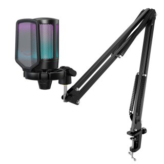 Fifine A6T AmpliGame USB RGB kondenzátor mikrofon, fekete