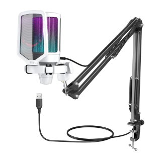 Fifine A6T AmpliGame USB RGB kondenzátor mikrofon, fehér