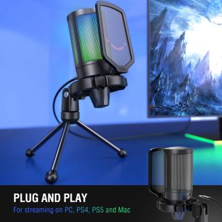 Fifine A6V Ampligame kondenzátoros mikrofon, fekete