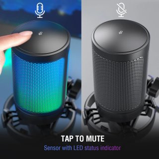 Fifine A6V Ampligame kondenzátoros mikrofon, fekete