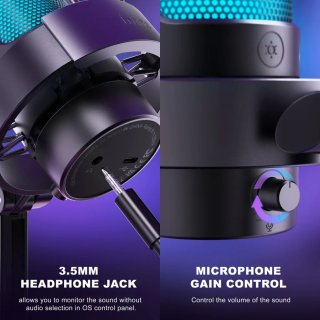Fifine AmpliGame A8 USB kondenzátor mikrofon, fekete