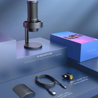 Fifine AmpliGame A8 USB kondenzátor mikrofon, fekete