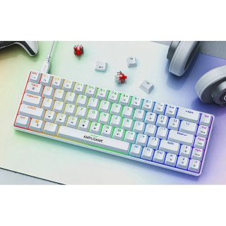 Fifine GK1W 65% RGB mechanikus gamer billentyűzet, fehér