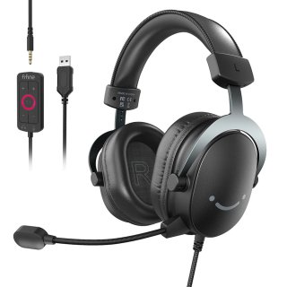 Fifine H9 7.1 Surround Sound Gaming Headset, fekete