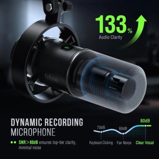 Fifine K688 USB/XLR dinamikus mikrofon, fekete