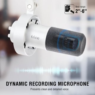 Fifine K688W USB/XLR dinamikus mikrofon, fehér