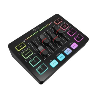 Fifine SC3 AmpliGame, 4-csatornás USB-s gamer audió keverő, fekete