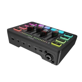 Fifine SC3 AmpliGame, 4-csatornás USB-s gamer audió keverő, fekete