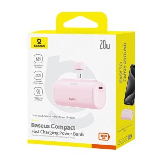 Baseus Compact Power Bank 5000mAh rózsaszín