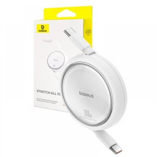 Baseus Free2Draw Mini behúzós USB-C kábel, 100W, 1m, fehér