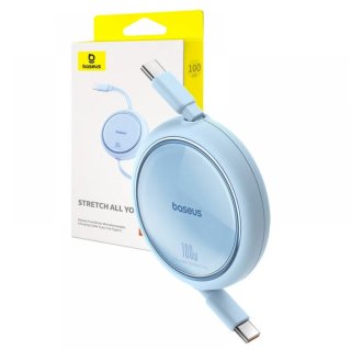 Baseus Free2Draw Mini behúzós USB-C kábel, 100W, 1m, kék