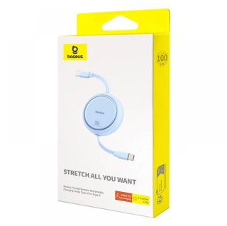 Baseus Free2Draw Mini behúzós USB-C kábel, 100W, 1m, kék