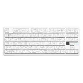 AULA F87 PRO V2 Vezeték Nélküli Mechanikus Gamer Billentyűzet - Fehér Contour